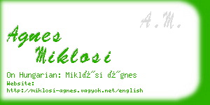 agnes miklosi business card